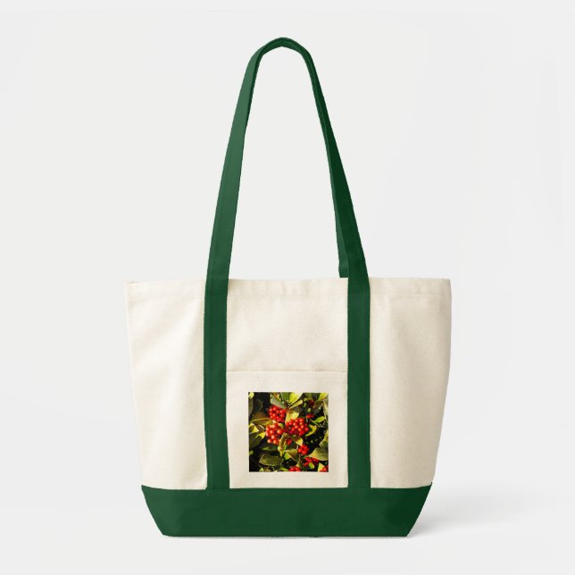 Red winter berries tote bag (Front)