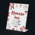 Red Winter Christmas Baby Shower Momosa Bar Sign<br><div class="desc">Red Winter Christmas Baby Shower Momosa Bar Sign</div>