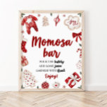 Red Winter Christmas Baby Shower Momosa Bar Sign<br><div class="desc">Red Winter Christmas Baby Shower Momosa Bar Sign</div>