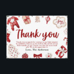 Red Winter Christmas Baby Shower Thank you Card<br><div class="desc">Merry Little Red Winter Christmas Baby Shower Thank you Card</div>