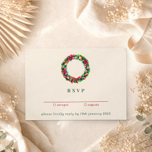 Red Winter Christmas Ornament   Kindly Reply Invitation