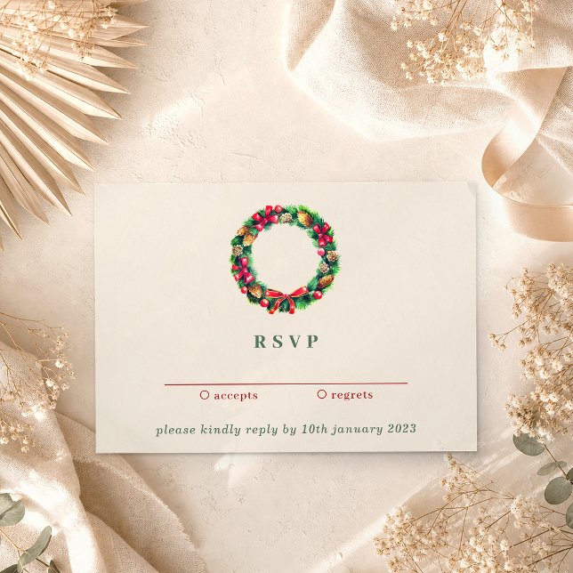 Red Winter Christmas Ornament | Kindly Reply Invitation (Creator Uploaded)