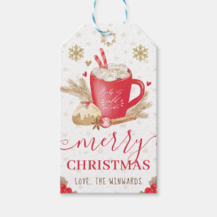Red Winter Cookies and Cocoa Christmas Gift Tags