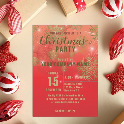 Red Winter Corporate Christmas Party Invitation