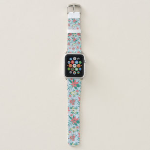 Red Winter Floral Design Apple Watch Band