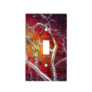 Red winter night light switch cover