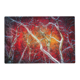 Red winter night placemat