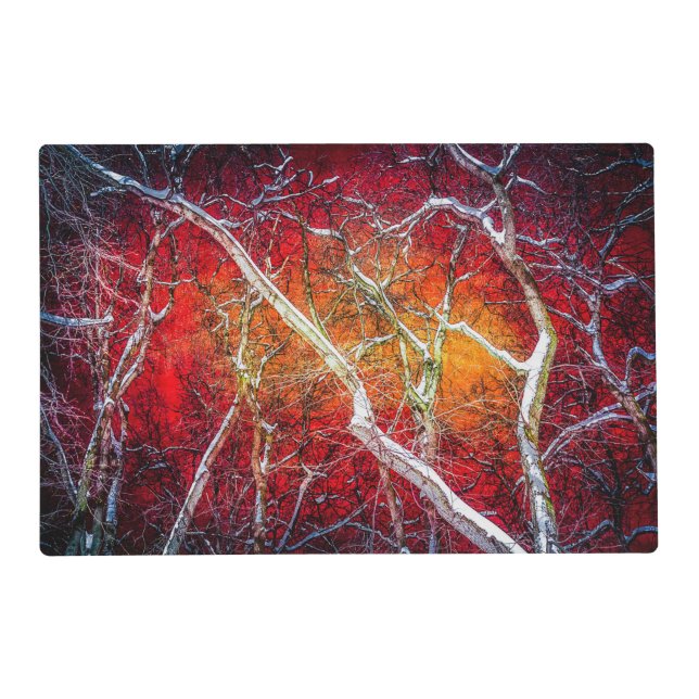 Red winter night placemat (Front)