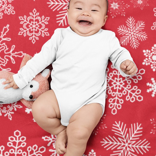 Red Winter Snowflake Variety Pattern Fleece Blanket (Creator Uploaded)