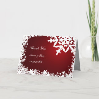 red winter wedding Thank You Card