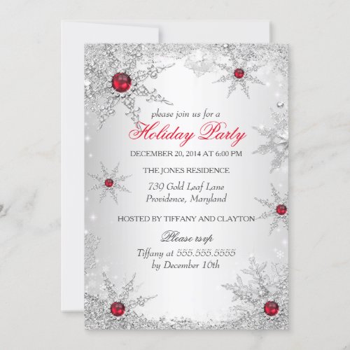 Red Winter Wonderland Christmas Holiday Party 6 Invitation