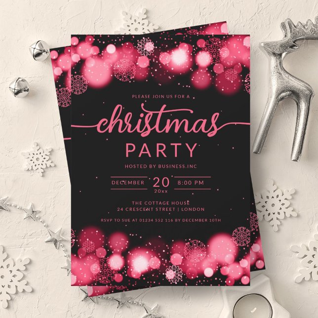 Red Winter Wonderland Company Christmas Party Invitation (Red Winter Wonderland Company Christmas Party Invitation)