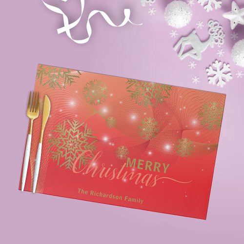 Red Winter Wonderland Merry Christmas Placemat