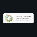 Red Winterberry and Juniper Wreath Christmas Label<br><div class="desc">Complete your holiday invitations and cards with these customizable holiday address labels. They feature a watercolour wreath of red winterberries and juniper. Personalize by adding your details. These botanical Christmas address labels are also available on other cardstock. Matching items are available.</div>