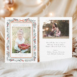 Red Winterberry Frame Merry Christmas 2 Photo Holiday Card<br><div class="desc">This elegant photo holiday card features a watercolor red winterberry frame with a charming ribbon bow,  along with an additional photo and text on the back. Send Christmas cheer to  family and friends.</div>