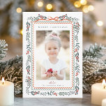 Red Winterberry Frame Merry Christmas Photo Holiday Card<br><div class="desc">This elegant photo holiday card features a watercolor red winterberry frame with a charming ribbon bow and clean typography. Send Christmas cheer to  family and friends.</div>