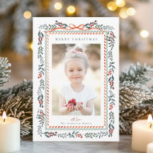 Red Winterberry Frame Merry Christmas Photo