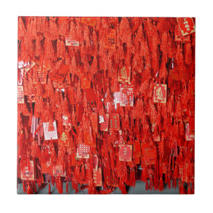 Red Wishes Ceramic Tile