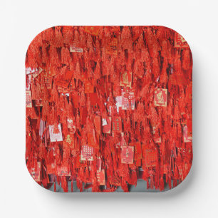 Red Wishes Paper Plates