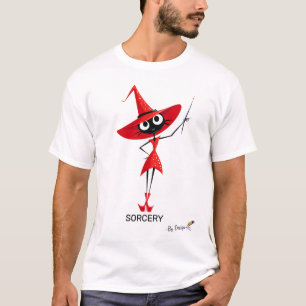 Red Witch Cat SORCERY - By Design Elegant T-Shirt
