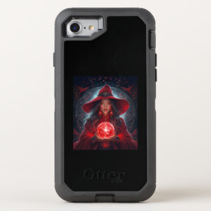 Red Witch With Crystal Ball And Amazing Background OtterBox Defender iPhone SE/8/7 Case
