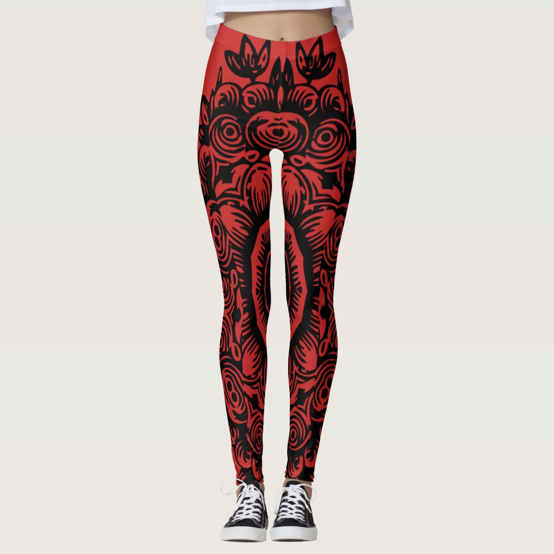 Damask Print Pattern Women Leggings