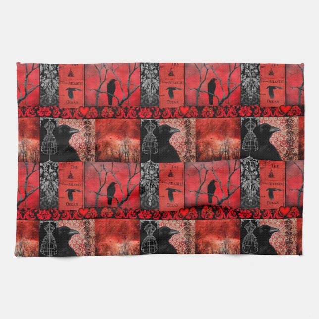 Red With Black Kitchen Towel (Horizontal)