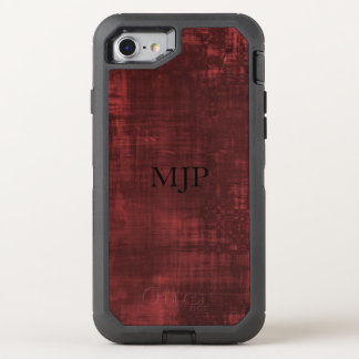 Red with Black Monogram OtterBox Defender iPhone SE/8/7 Case