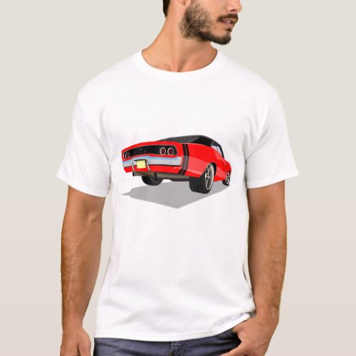 Red with Black Stripes 68 Charger T_Shirt