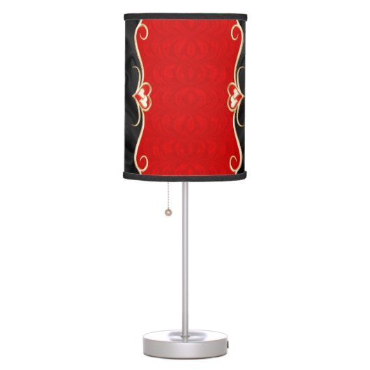 Red with Black Table Lamp (Right)