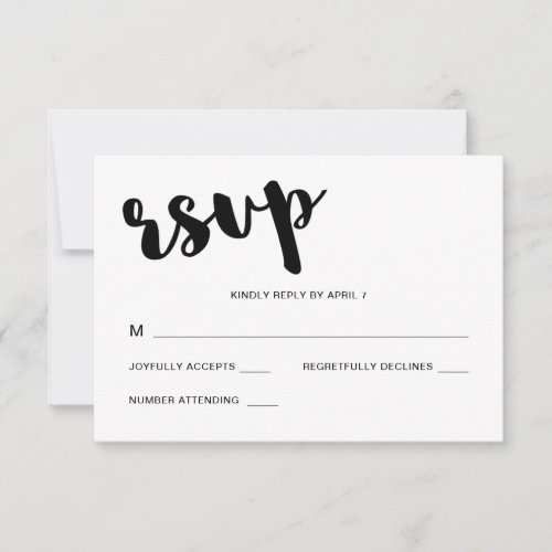 Red with Black Typography Wedding Rsvp Response