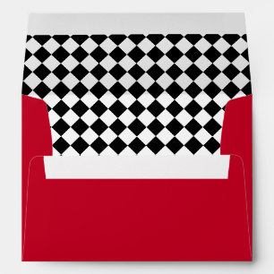 Red with Black & White Checkered Lining Envelope