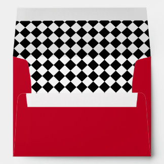 Red with Black & White Checkered Lining Envelope