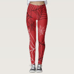 Red with Black & White Spiderwebs Halloween Leggings<br><div class="desc">Red Spiderweb Leggings</div>