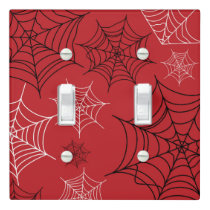 Red with Black & White Spiderwebs Halloween Light Switch Cover