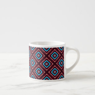 Red With Blue Diamond Espresso Cup
