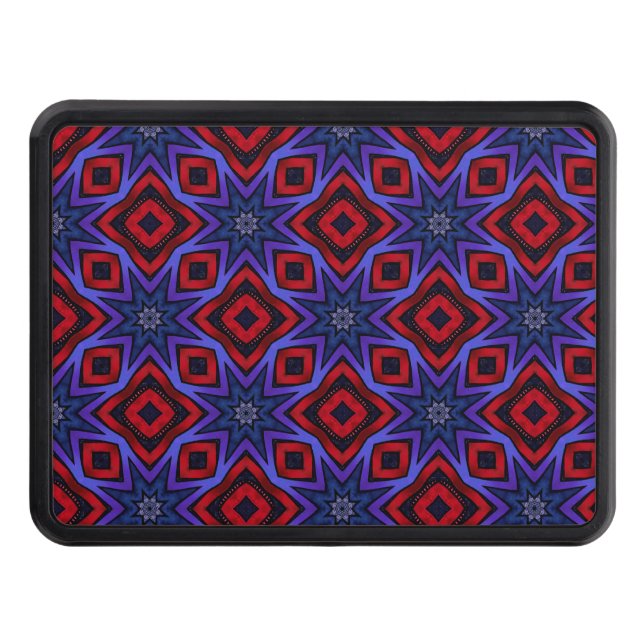 Red with Blue Star Air Freshener Hitch Cover (Front)