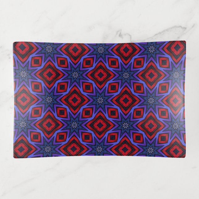 Red With Blue Stars Trinket Tray (Front)