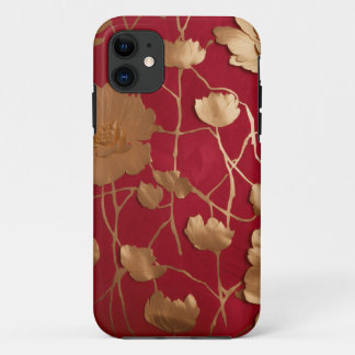 Red with gold lotus  iPhone 11 case