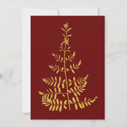 Red with Gold Tree Holiday Card