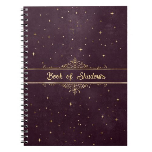 Red With Golden Stars Fancy Pagan Book of Shadows