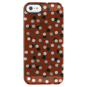 red with gray white and black dots clear iPhone SE/5/5s case