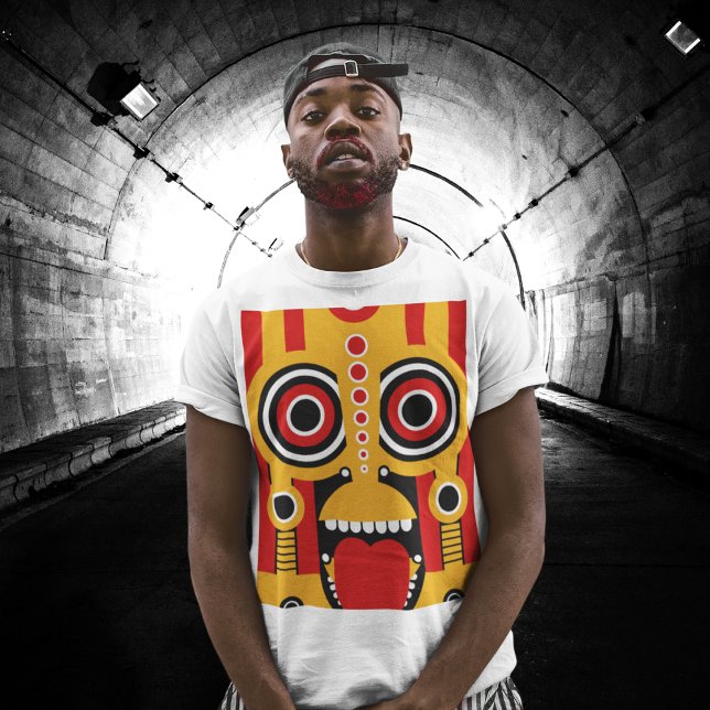 Red With Orange Tiki Art T-Shirt (Creator Uploaded)