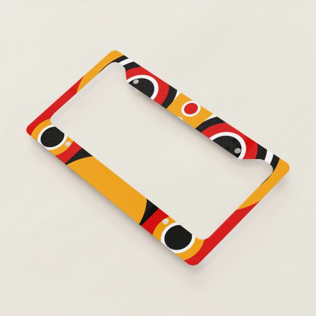Red With Orange Tiki License Plate Frame (3/4)
