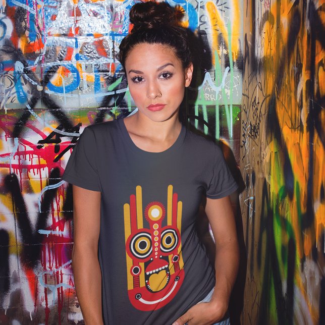 Red With Orange Tiki Mask T-Shirt (Creator Uploaded)