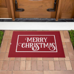 Red with White Holiday Doormat