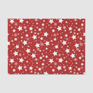 RED WITH WHITE HOLIDAY STARS TISSUE PAPER