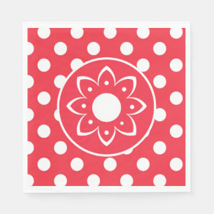 Red With White Polk Dots  Napkins