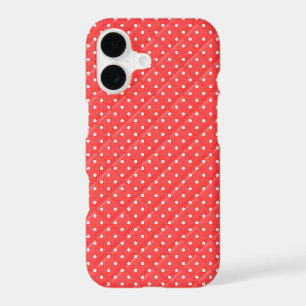 red with white polka dot quilt design iPhone 17 case