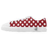 Red with White Polka Dot Tennis Shoes (Left Shoe Outside)